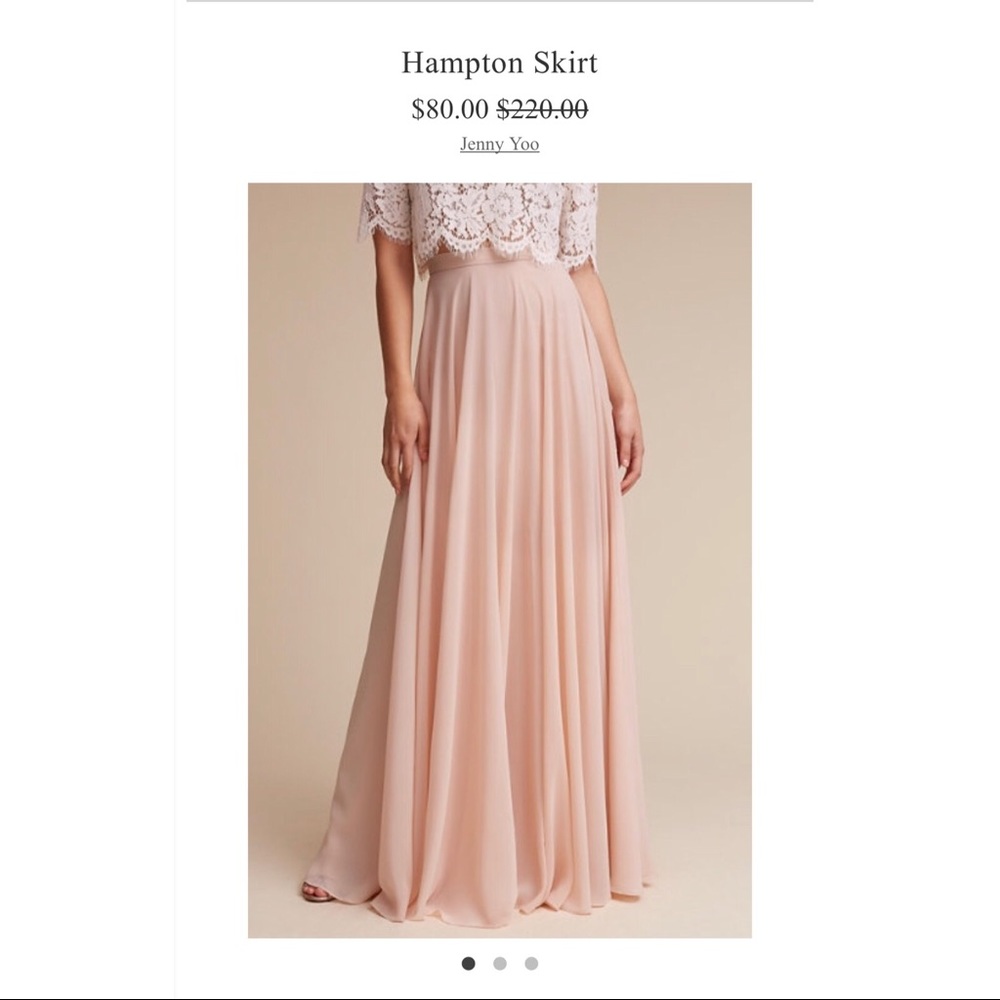 BHLDN Jenny Yoo Hampton Skirt NWT - blush